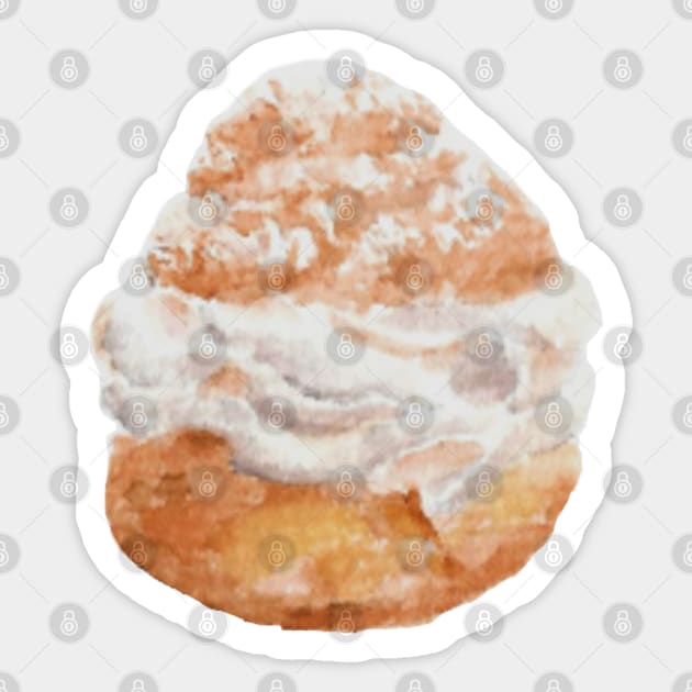 Cream Puff Watercolour Illustration Sticker by toffany's